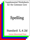 Cover image for CCSS L.4.2d Spelling